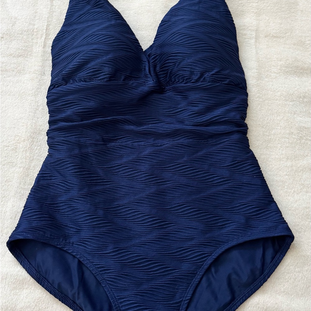 CALIA by Carrie Underwood Navy Textured One Piece Swimsuit